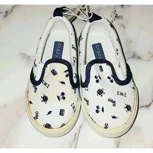 Crazy 8 Toddler Boys Size 6 Blue and White Slip On Shoes NWT